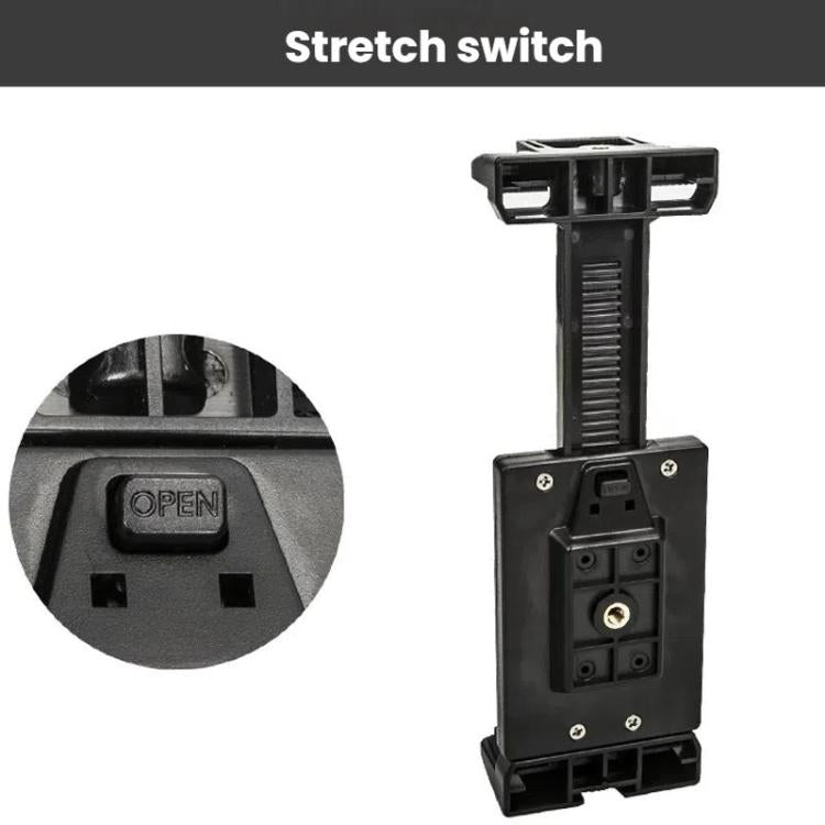YUNTENG VCT-320 Adjustable Hot Shoe Tablet & Phone Mount Clamp Holder with Dual 1/4 Inch Screw Holes for 5.1-9.9 Inch Devices - Black