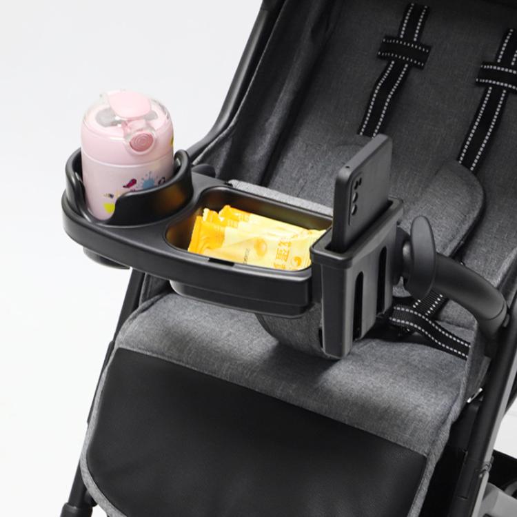 3 in 1 Wap-around Baby Stroller Tray Cup Holder - Black