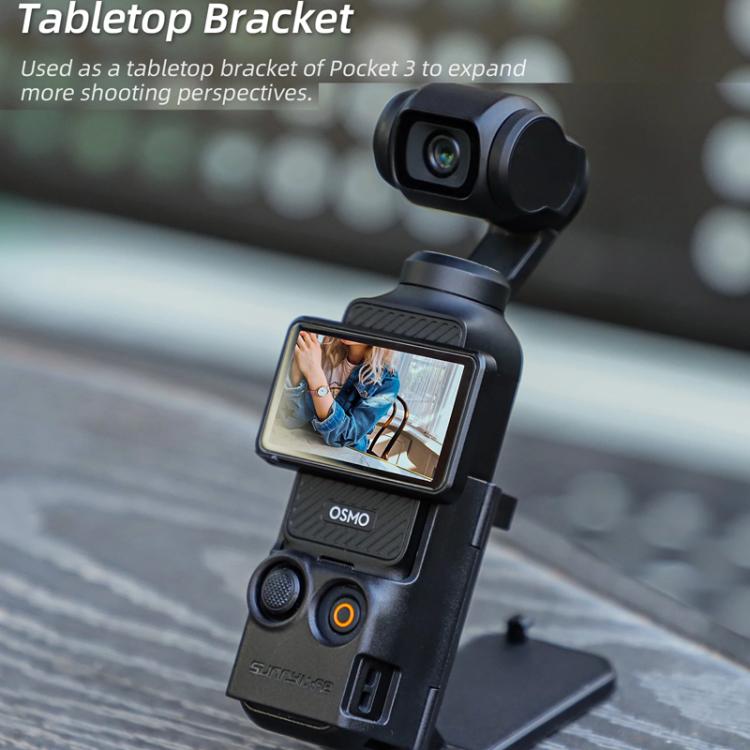 For DJI Osmo Pocket 3 Sunnylife OP3-ZJ761 Magnetic Stand Base Angle Adjustable Multi-functional Desktop Stand Accessories - Black