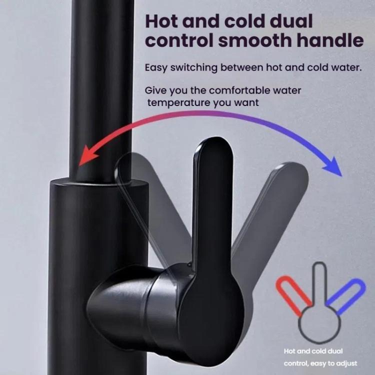 Pull-out Version 4 Modes Waterfall Kitchen Faucet Single Hole Hot/Cold Water Mixer Tap for Sink Silver