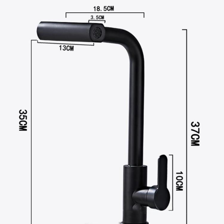 Non-pull-out Version 4 Modes Waterfall Kitchen Faucet Single Hole Hot/Cold Water Mixer Tap for Sink Silver