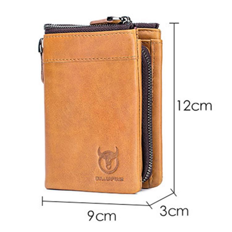 BULL CAPTAIN 050 RFID Anti-theft Top Layer Multi-Slot Wallet with Detachable Coin Purse