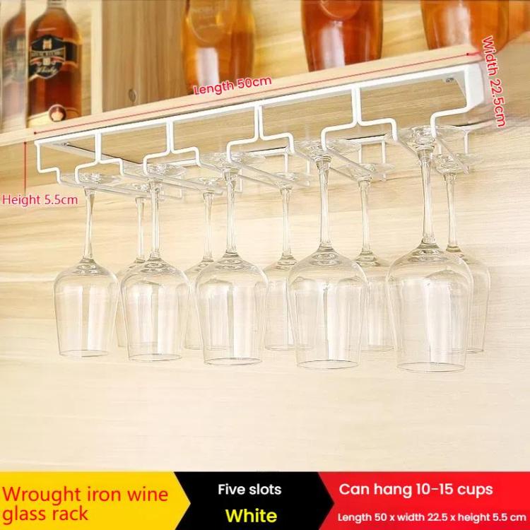 Upside Down Hanging Wine Cup Holder Cabinet Goblet Bracket Hanging Wine Glass Holder, Size: 5 Slots