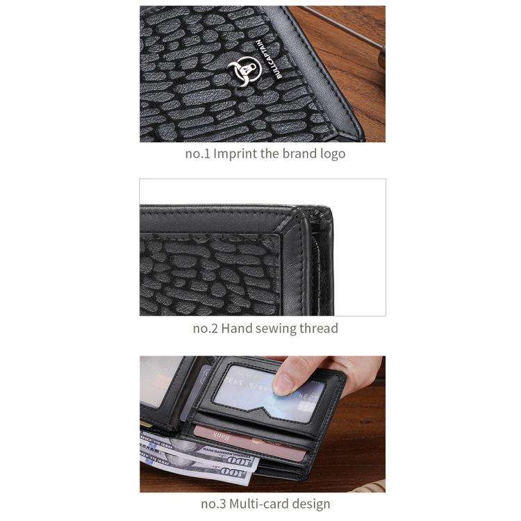 BULL CAPTAIN 07 RFID Anti-theft Top-layer Cowhide Multiple Card Slots Wallet