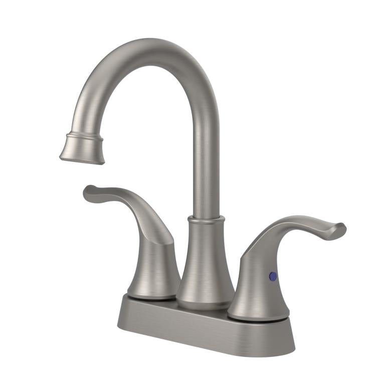 Dual Handle Two-Hole Bathroom Sink Faucet for Undermount Basin Separate Hot/Cold Water Controls, Spec: Brushed YH007