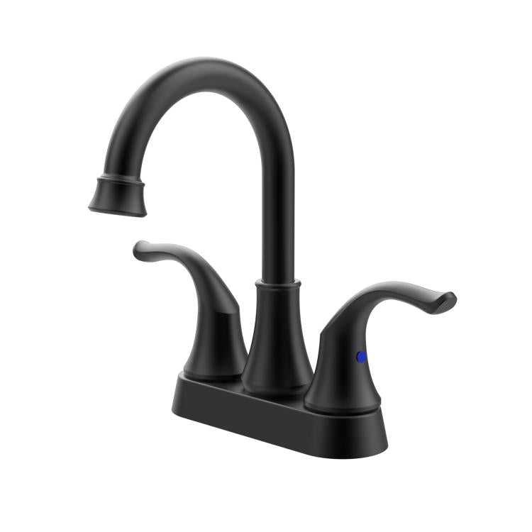 Dual Handle Two-Hole Bathroom Sink Faucet for Undermount Basin Separate Hot/Cold Water Controls, Spec: Black YH007