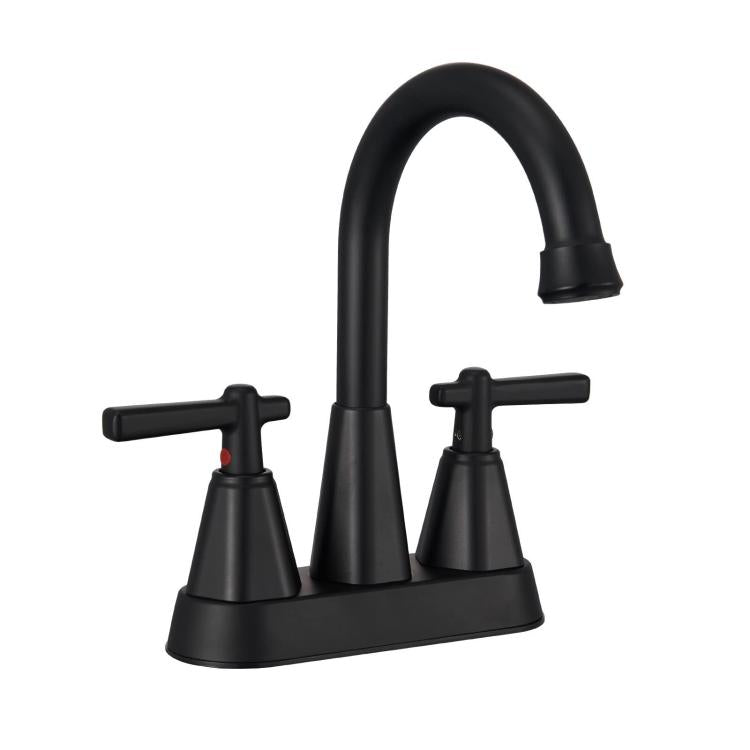 Dual Handle Two-Hole Bathroom Sink Faucet for Undermount Basin Separate Hot/Cold Water Controls, Spec: Black YH067