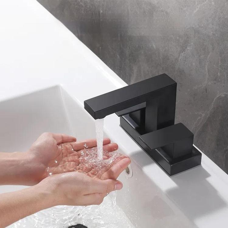 Dual Handle Two-Hole Bathroom Sink Faucet for Undermount Basin Separate Hot/Cold Water Controls, Spec: ORB-YH047