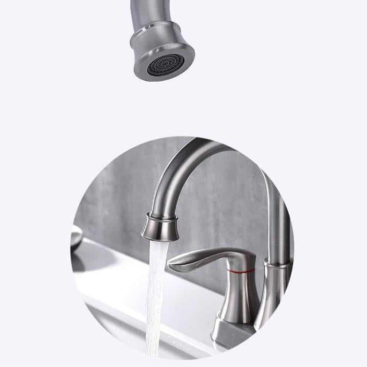 Dual Handle Two-Hole Bathroom Sink Faucet for Undermount Basin Separate Hot/Cold Water Controls, Spec: Black Square