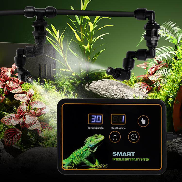 Smart Timer Misting System Kit For Reptile Terrariums Automatic Rainforest Habitat Sprayer EU Plug