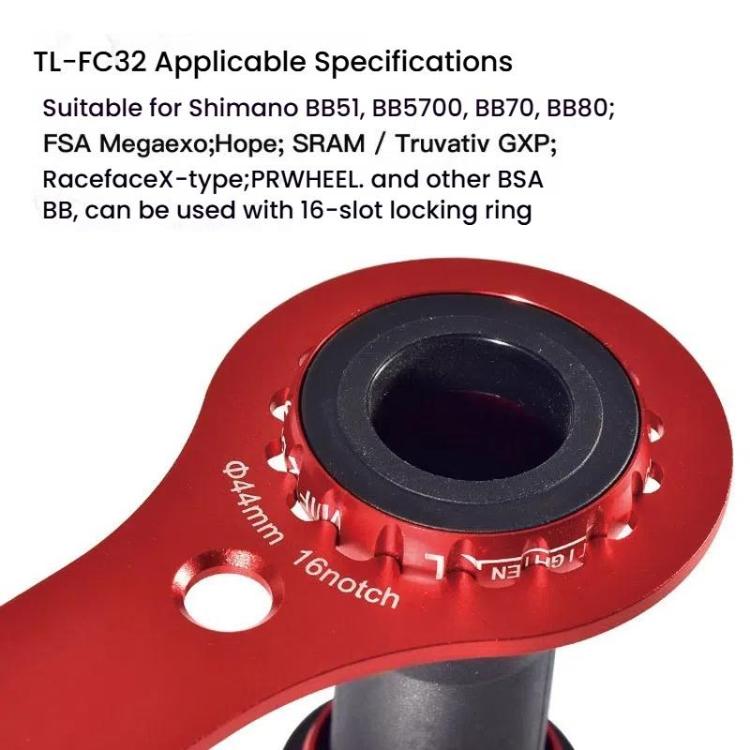 DECKAS DW-018 Aluminum Center Wrench Tool For DUB/TL-FC32/25/24 Multi-Function BB Wrench - Red