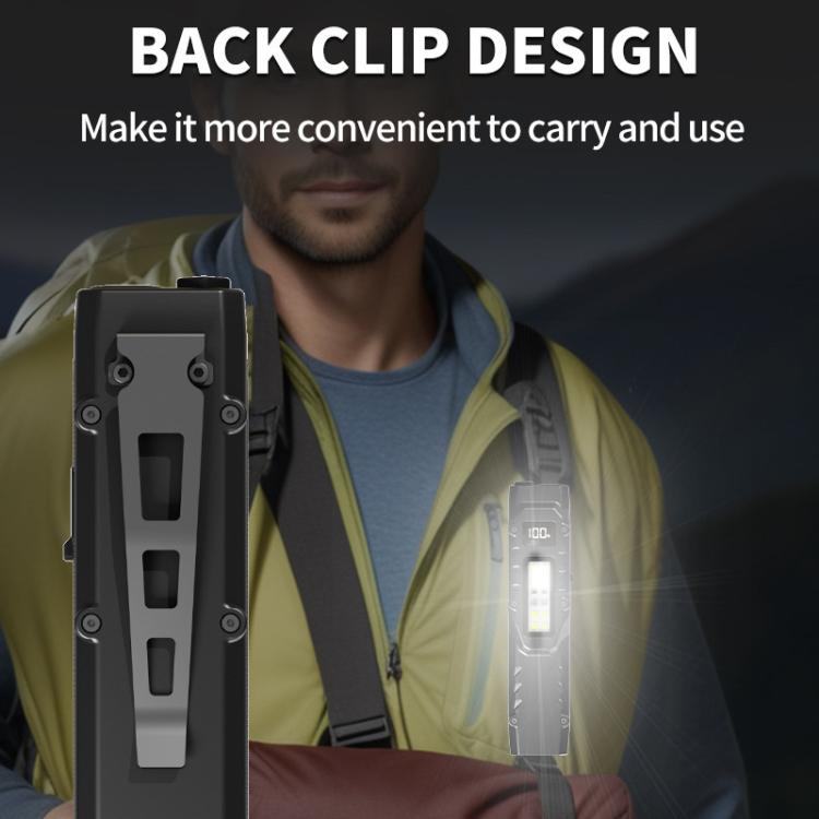 Mini Portable Self-Defense Three-Light Source Flashlight With Pen Clip - DT007