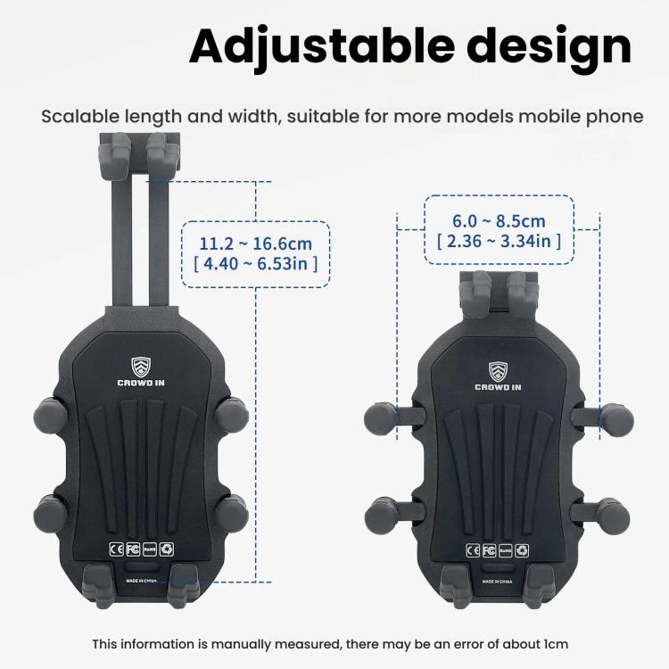 Motorcycle Rearview Mirror Mount Aluminum Alloy Shock-absorbing Mobile Phone Holder - Black