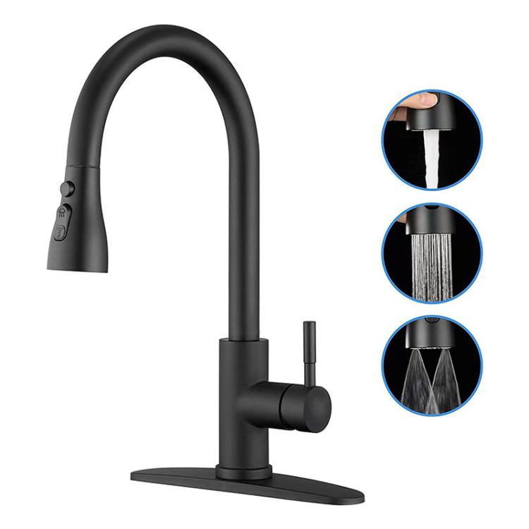 Pull-Out 3 Modes Kitchen Faucet Hot/Cold Water Mixer Tap With Base