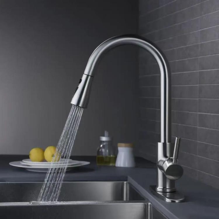 Pull-Out 3 Modes Kitchen Faucet Hot/Cold Water Mixer Tap With Base