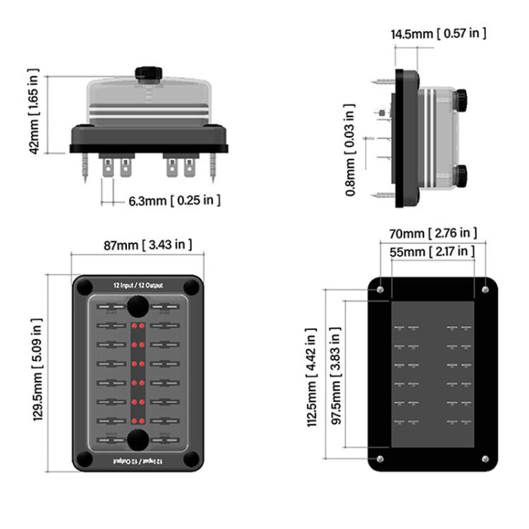 One In And One Out 12-Way Fuse Box LED Indicator With Sticker - ZH-1704B2