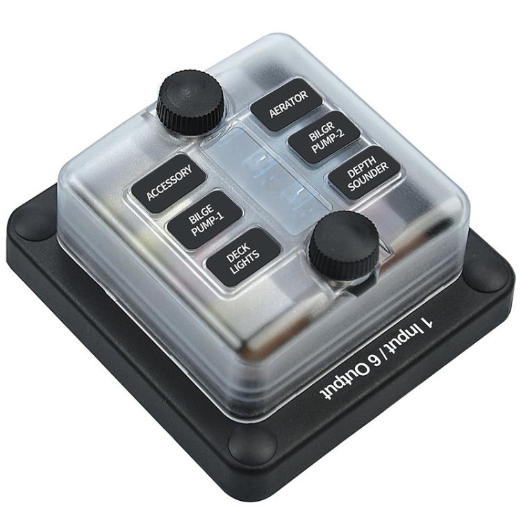 6-Way Waterproof Fuse Box With LED Indicator And Sticker - ZH-1704A1