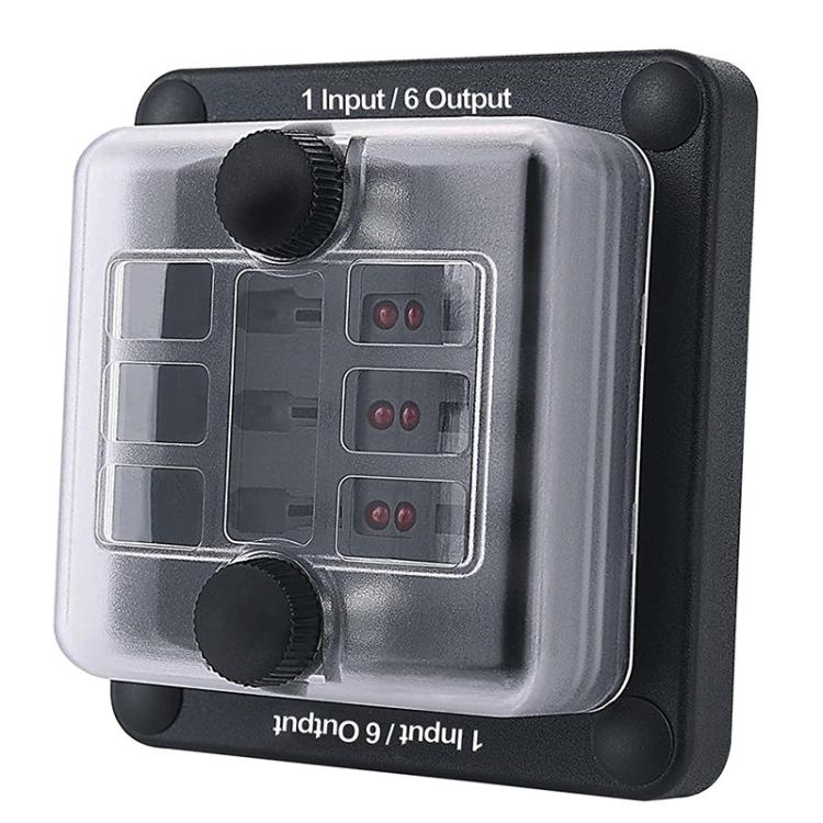 6-Way Waterproof Fuse Box With LED Indicator And Sticker - ZH-1704A1