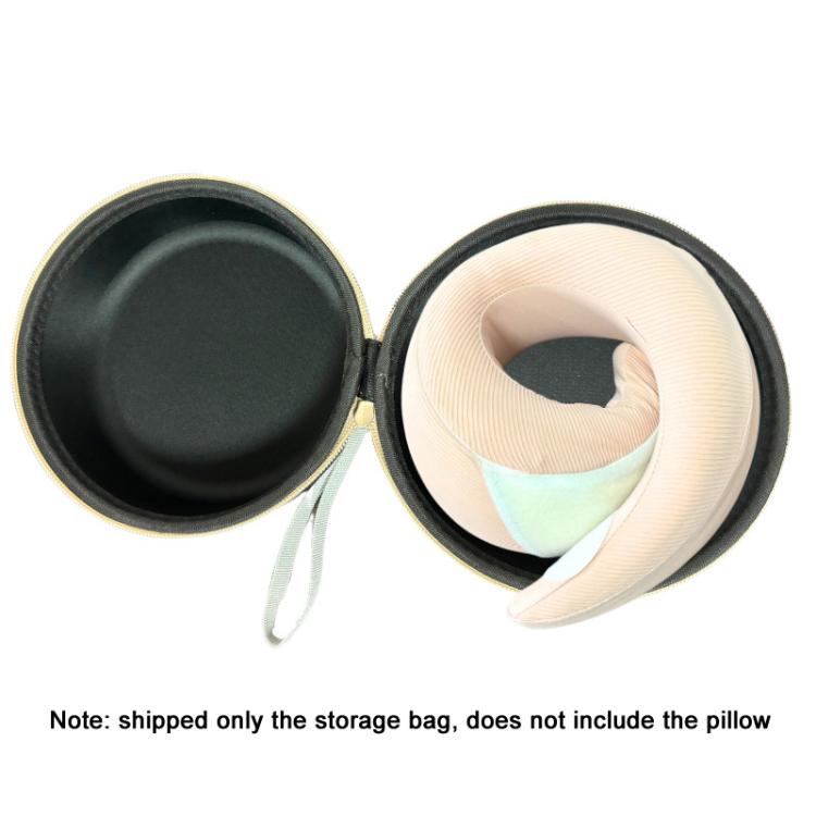 EVA U-shaped Pillow Memory Foam Pillow Storage Bag Portable Airplane Travel Headrest Storage Case - With Handle Light Gray