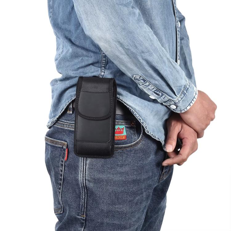 6.1-6.9 Inch Mobile Phone Belt Clip Case Vertical Magnetic Closure Waist Pack with Card Slot For Men