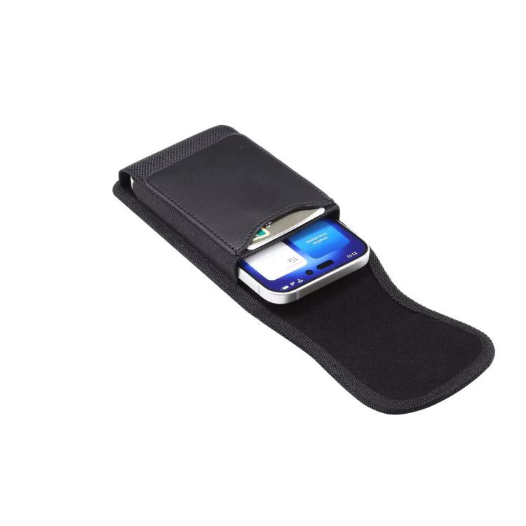 6.1 Inch Mobile Phone Belt Clip Case Vertical Magnetic Closure Waist Pack with Card Slot For Men
