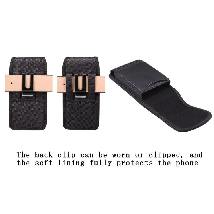 6.5 Inch Mobile Phone Belt Clip Case Vertical Magnetic Closure Waist Pack with Card Slot For Men