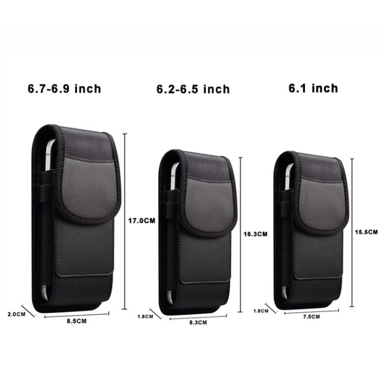 6.5 Inch Mobile Phone Belt Clip Case Vertical Magnetic Closure Waist Pack with Card Slot For Men