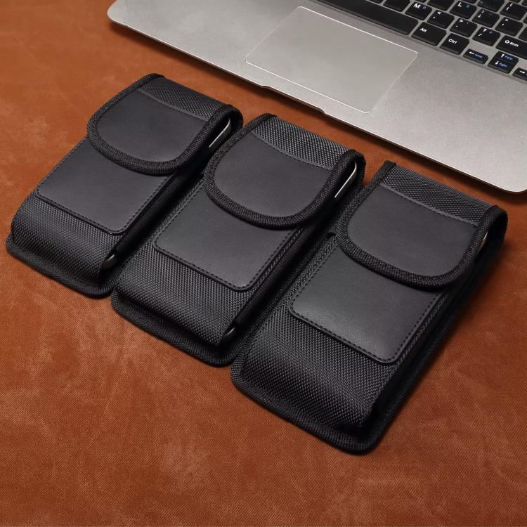 6.5 Inch Mobile Phone Belt Clip Case Vertical Magnetic Closure Waist Pack with Card Slot For Men
