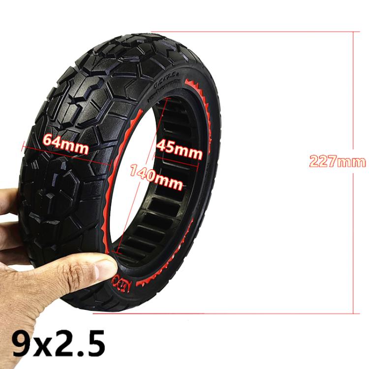 9.5 Inch Electrical Scooter Pneumatic Free Tires 9.5 x 2.50 Off-Road Skeleton Solid Tire, Color: Black