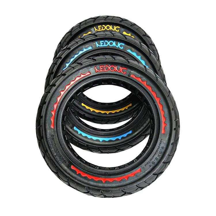 9.5 Inch Electrical Scooter Pneumatic Free Tires 9.5 x 2.50 Off-Road Skeleton Solid Tire, Color: Red