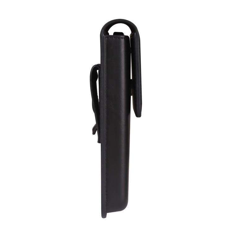 6.7-6.9 Inch Vertical Leather Waist Phone Pouch With Oversized Flap & Belt Loop Design Smartphone Holder