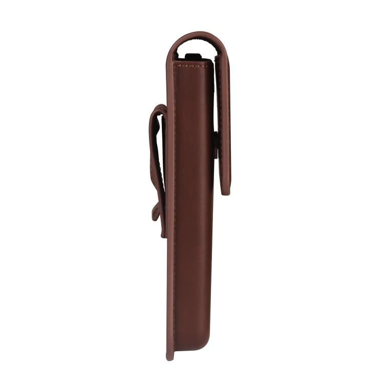 6.7-6.9 Inch Vertical Leather Waist Phone Pouch With Oversized Flap & Belt Loop Design Smartphone Holder