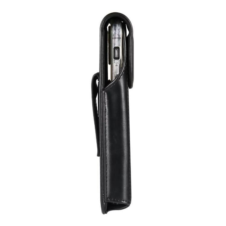 7.2 Inch Vertical Magnetic Closure Phone Belt Clip Pouch PU Distressed Leather Waist Bag