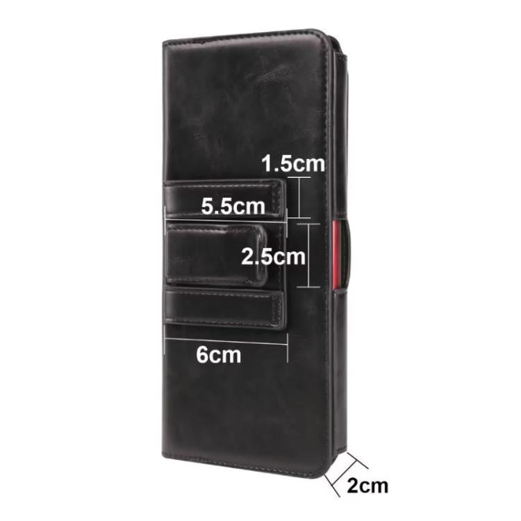 7.2 Inch Horizontal Leather Belt Loop Cell Phone Holster Magnetic Snap Closure Waist Pack