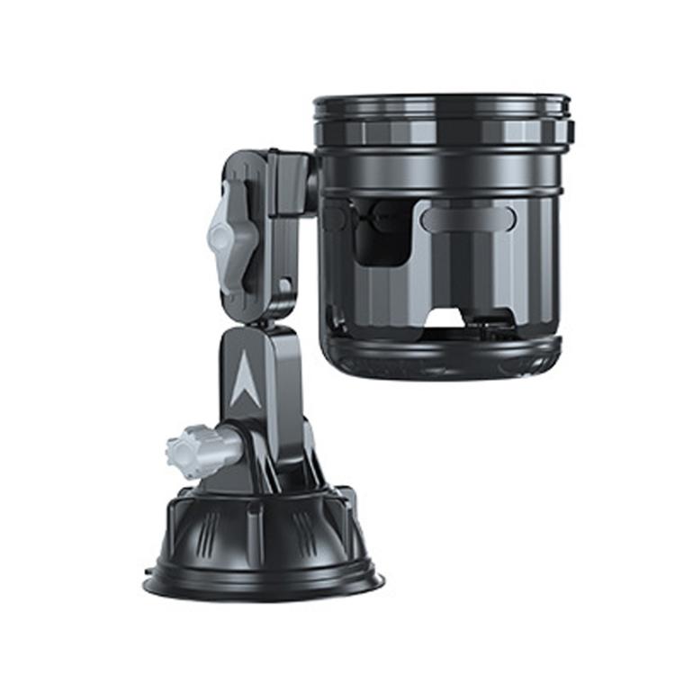 Car Multifunctional Water Cup Holder Auto Large Suction Cup Mounted Drink Rack, Style: Short Rod Gray