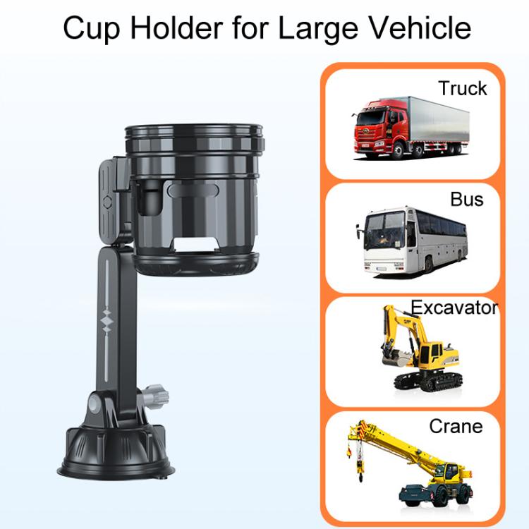 Car Multifunctional Water Cup Holder Auto Large Suction Cup Mounted Drink Rack, Style: Short Rod Gray