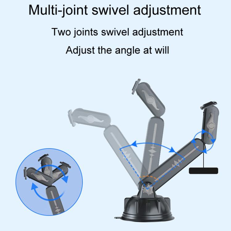 Car Multifunctional Water Cup Holder Auto Large Suction Cup Mounted Drink Rack, Style: Short Rod Gray