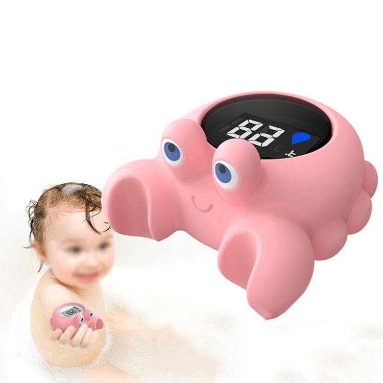 Crab Shape Digital Thermometer Baby Bath Water Thermometer, Color: White LCD