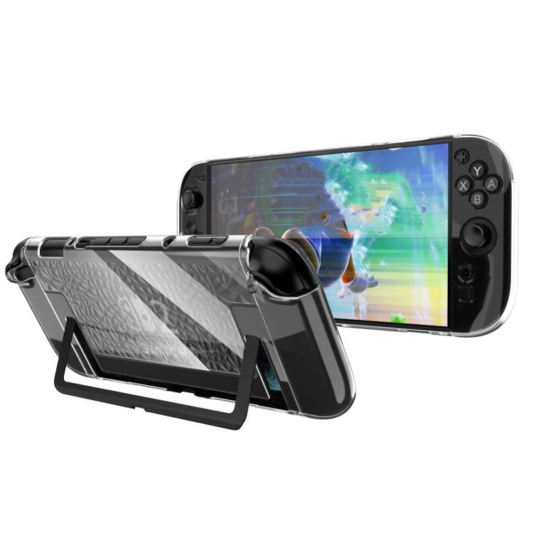 For Nintendo Switch 2 TPU+PC Split Transparent Case Cover Shockproof Shell - Diamond Pattern