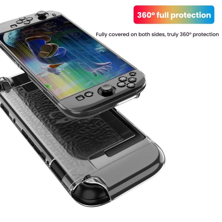 For Nintendo Switch 2 TPU+PC Split Transparent Case Cover Shockproof Shell - Diamond Pattern