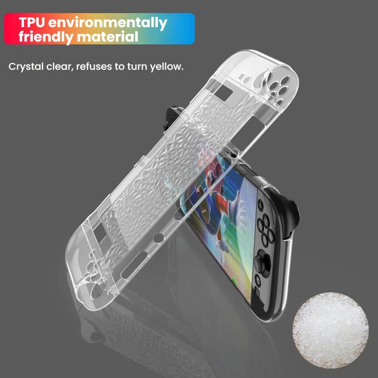 For Nintendo Switch 2 TPU+PC Split Transparent Case Cover Shockproof Shell - Diamond Pattern