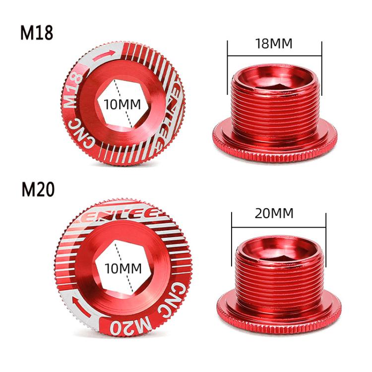 ENLEE Aluminum Bicycle Crank Cover Crank Screws, Color: M18 Red