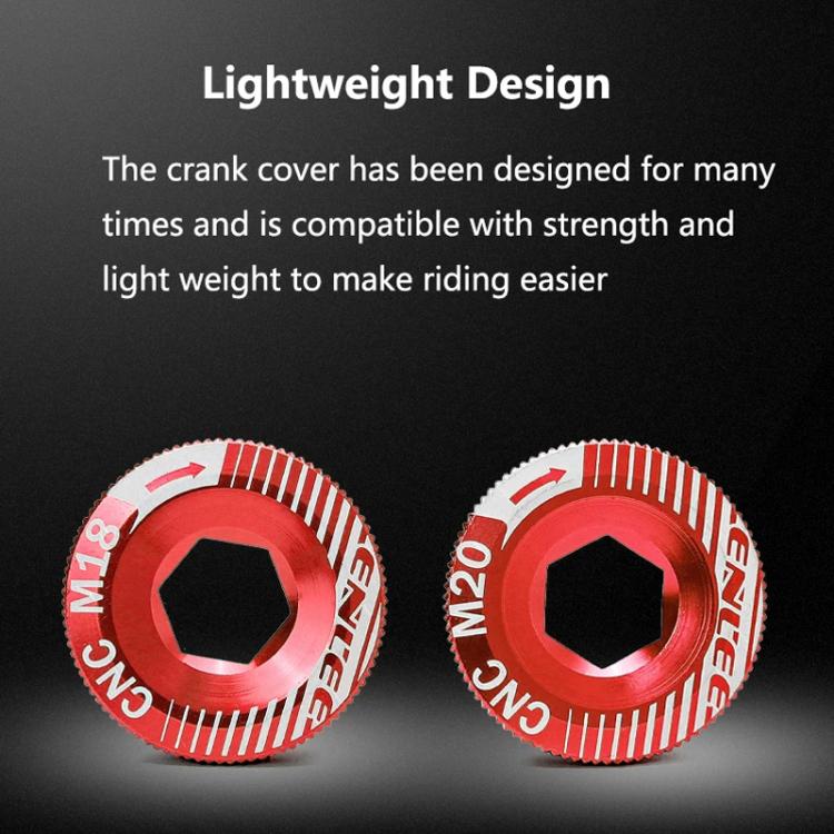 ENLEE Aluminum Bicycle Crank Cover Crank Screws, Color: M18 Red