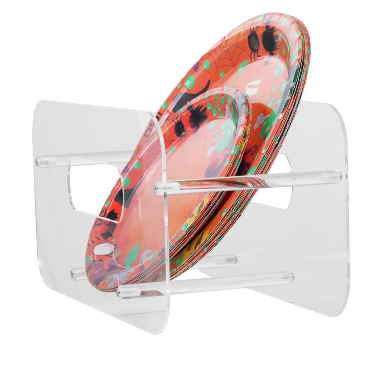Acrylic Dinner Plate Display Stand Plates Storage Organizer - YX156