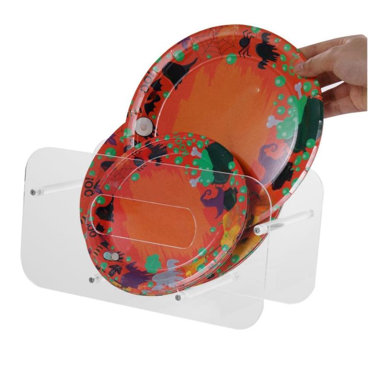 Acrylic Dinner Plate Display Stand Plates Storage Organizer - YX156