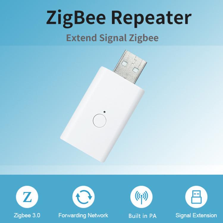 Zigbee Repeater USB Signal Extender Wall-Penetrating Amplifier, Support For Home Assistant - White