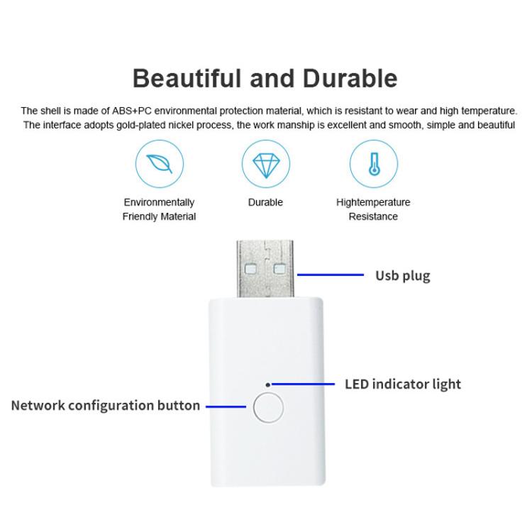 Zigbee Repeater USB Signal Extender Wall-Penetrating Amplifier, Support For Home Assistant - White