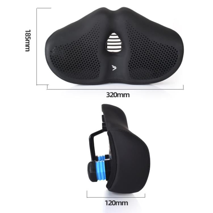 FMFXTRA Thickened Bicycle Saddle Mountain Bike Shaped Saddle, Color: Brown+Tail Light