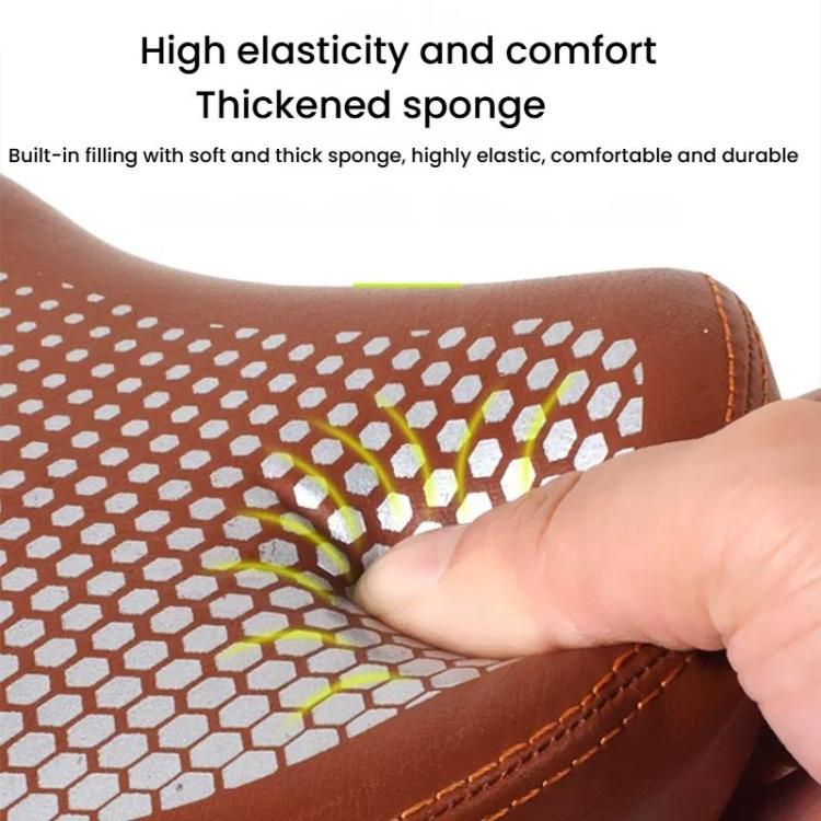 FMFXTRA Thickened Bicycle Saddle Mountain Bike Shaped Saddle, Color: Brown