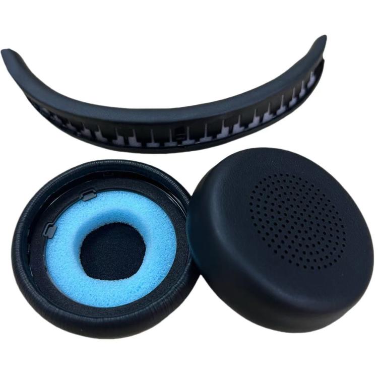 For Lenovo Wireless VoIP Headset Accessories 1pair Protein Leather Earpads